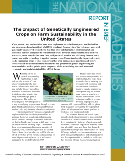 The Impact of Genetically Engineered Crops on Farm Sustainability