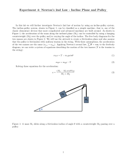 Newton`s 2nd Law - Incline Plane and Pulley