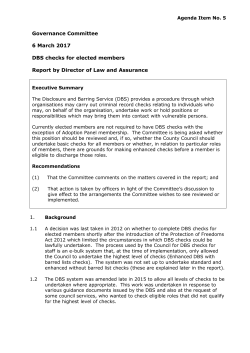 DBS checks for elected members