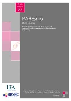 PAREsnip - The UEA small RNA Workbench