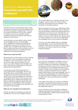 Presenting yourself with confidence