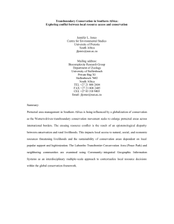 Transboundary Conservation in Southern Africa