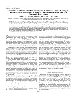 Taxonomic Identity in Microbial Eukaryotes: A Practical Approach