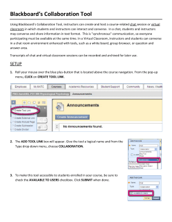 Blackboard`s Collaboration Tool