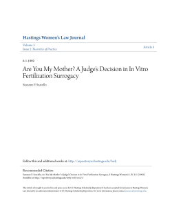 A Judge`s Decision in In Vitro Fertilization Surrogacy