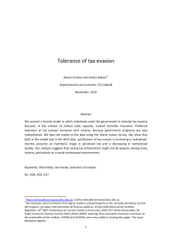 Tolerance of tax evasion - Facultad de Ciencias Sociales