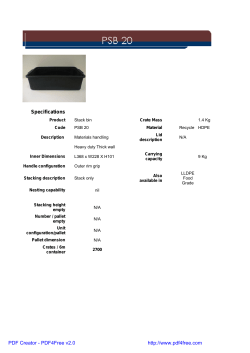 Product Stack bin Crate Mass 1.4 Kg Code PSB 20 Material Recycle