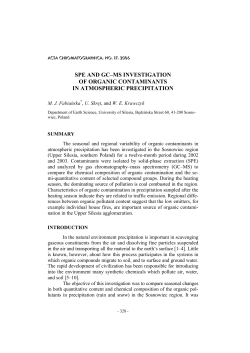 spe and gc-ms investigation of organic contaminants in atmospheric