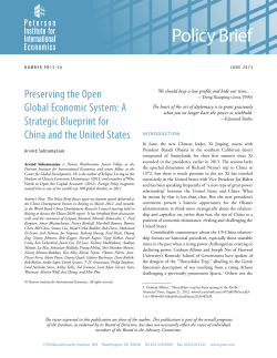 Policy Brief 13-16: Preserving the Open Global Economic System: A