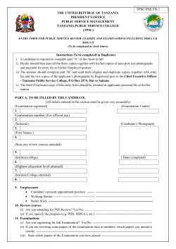 Examination number (For official use) (Highest education level