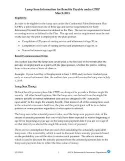 Lump Sum Information - Updated - August 2006 - Crewroom