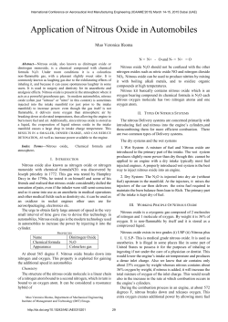 Application of Nitrous Oxide in Automobiles