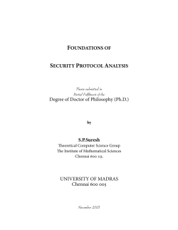 foundations of security protocol analysis
