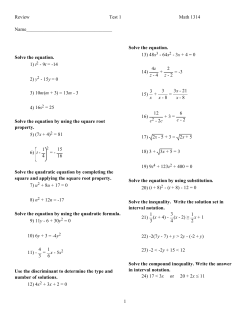 Review Test 1 - HCC Learning Web