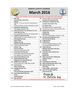 March 2016 - Consulting and Education Unlimited