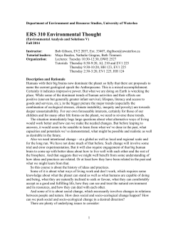 ERS 310 Environmental Thought