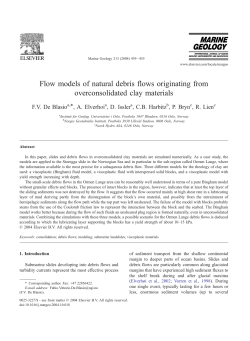 Flow models of natural debris flows originating from