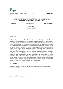 STATOR WATER SYSTEM MONITORING FOR LARGE TURBO