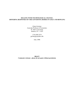 Technological Change In Golf And Bowling