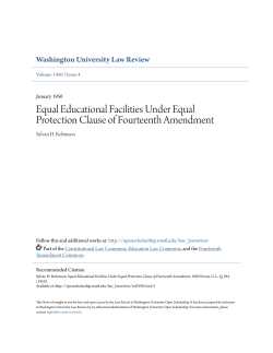 Equal Educational Facilities Under Equal Protection Clause of