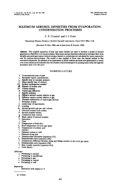 MAXIMUM AEROSOL DENSITIES FROM EVAPORATION