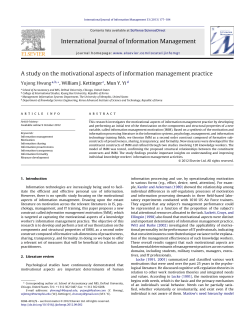A study on the motivational aspects of information management