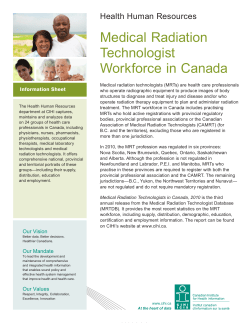 Medical Radiation Technologist Workforce in Canada
