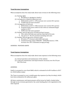 Team Revenue Assumptions What assumptions does the study