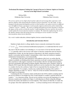 Professional Development Linking the Concept of Inverse in