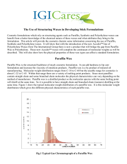 Paraffin Wax In Cosmetics - in