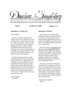 Issue 4 October 15, 2008 Volume 5 &copy; - Dunham