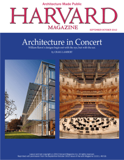 Harvard Magazine, "Architecture in Concert"