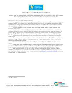 Sales Tax Survey Oct 2014 - National Diaper Bank Network