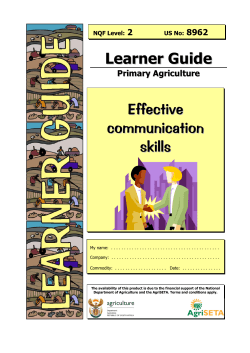 Learner Guide Effective communication skills