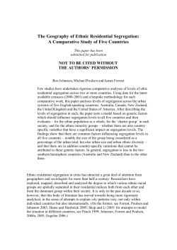 The Geography of Ethnic Residential Segregation