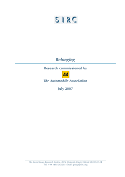 Belonging - Social Issues Research Centre