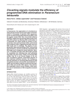 tetraurelia - Nucleic Acids Research