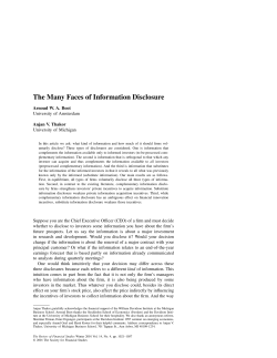 The Many Faces of Information Disclosure