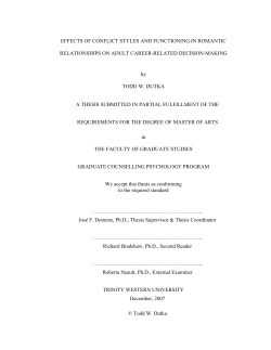 Effects of Conflict Styles and Functioning in Romantic Relationships