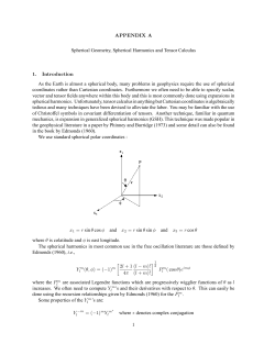 APPENDIX A Spherical Geometry, Spherical Harmonics and Tensor
