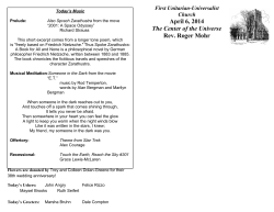 Order of Service - First Unitarian Universalist Church of Detroit