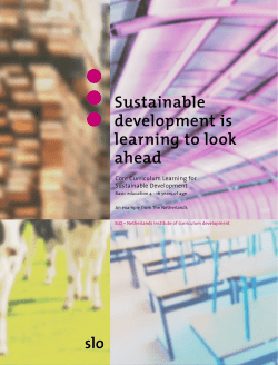Sustainable development is learning to look ahead