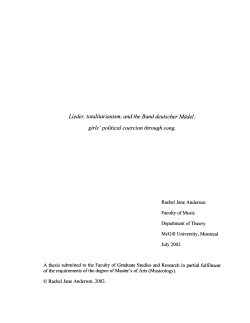 Lieder, totalitarianism, and the Bund deutscher