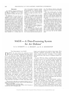 SAGE-A Data-Processing System for Air Defense *