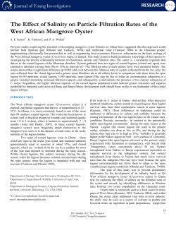 The Effect of Salinity on Particle Filtration Rates of the West African