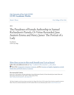 The Paradoxes of Female Authorship in Samuel Richardson`s