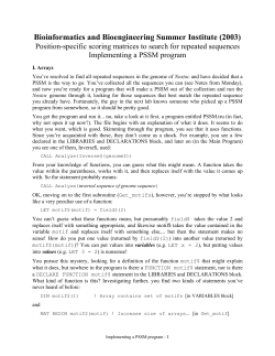 Bioinformatics and Bioengineering Summer Institute (2003)