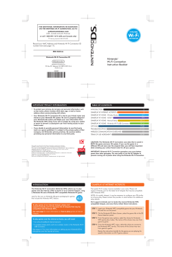 PDF Nintendo &reg; Wi-Fi Connection Instruction Booklet