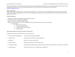 3-Day Diet Diary Form and Instructions Clinical and Translational