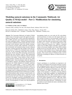 Modeling natural emissions in the Community Multiscale Air Quality